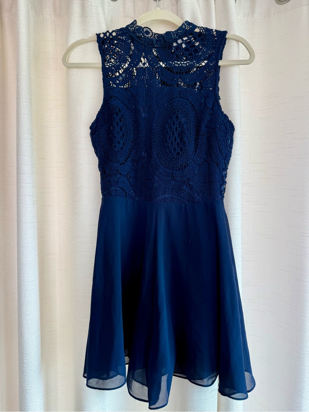 Charlotte Russe Navy Crochet Lace Dress